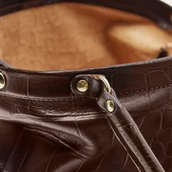 Balagan Minitorebki|Hug Bag Torebka L, Brazowy Wzor Krokodyla